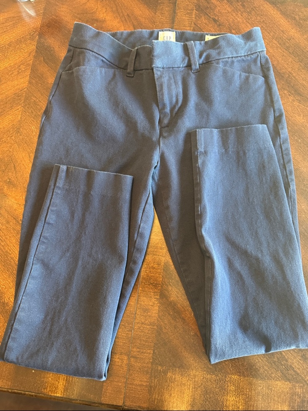GAP Navy Stretch Straight-Leg Pants